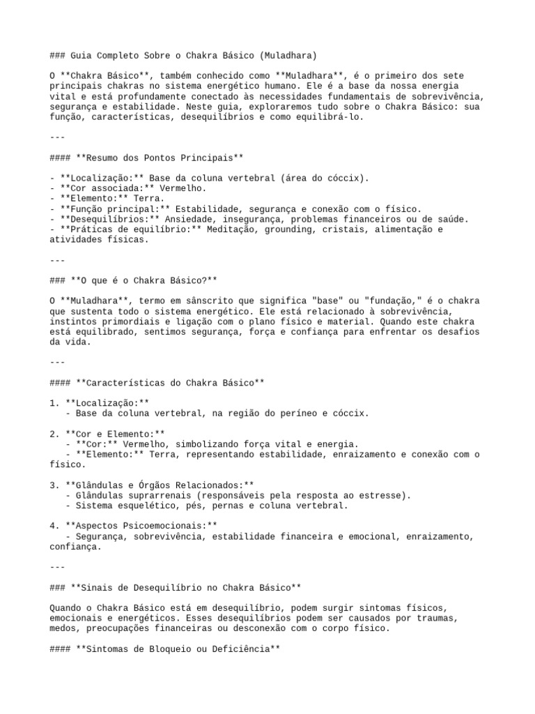 Guia Completo Sobre CHAKRA BÁSICO | PDF | Chacra
