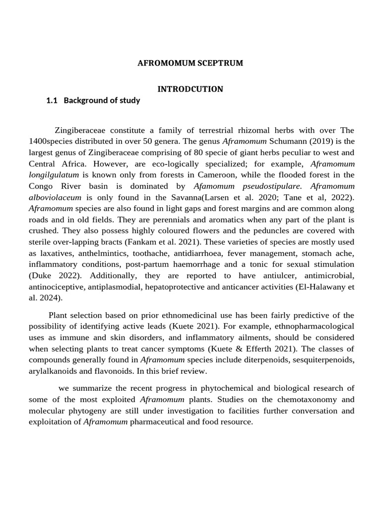 Afromomum Sceptrum Project 1 | PDF | Phylogenetics | Molecular ...