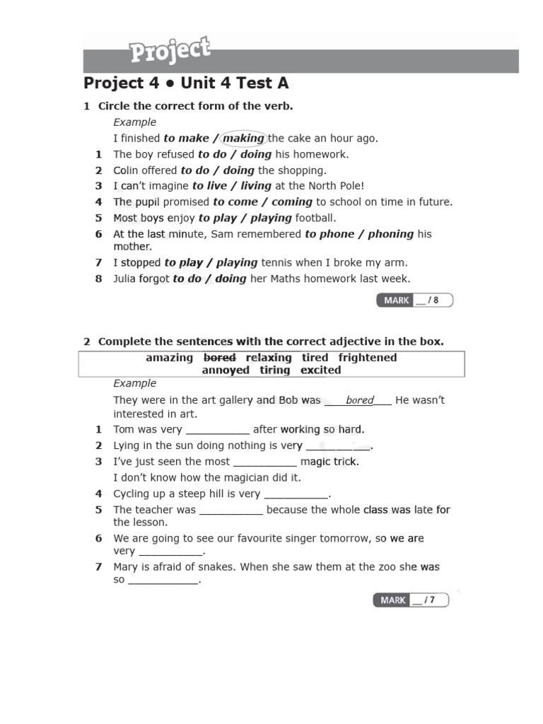 Project 4 Test Unit 4 Third Edition (WWW - Languagecentre.ir) | PDF