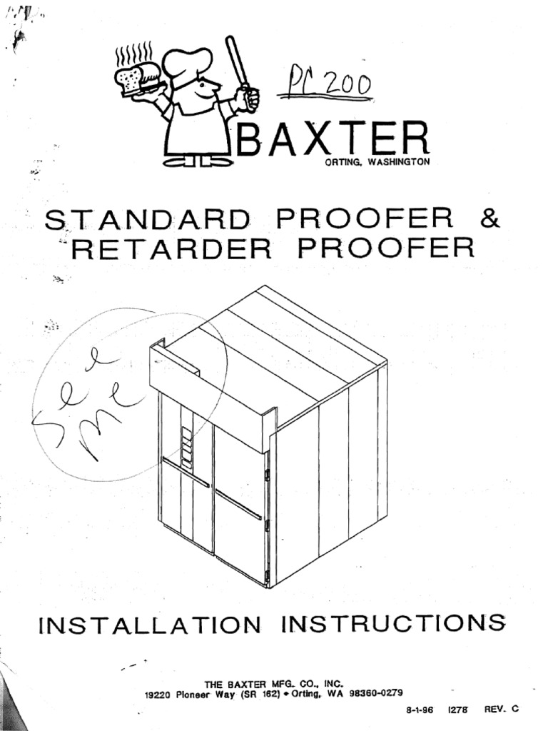 BAXTER PC200 PROOFER RETARDER MANUAL - PDF - Food Makers Bakery ...