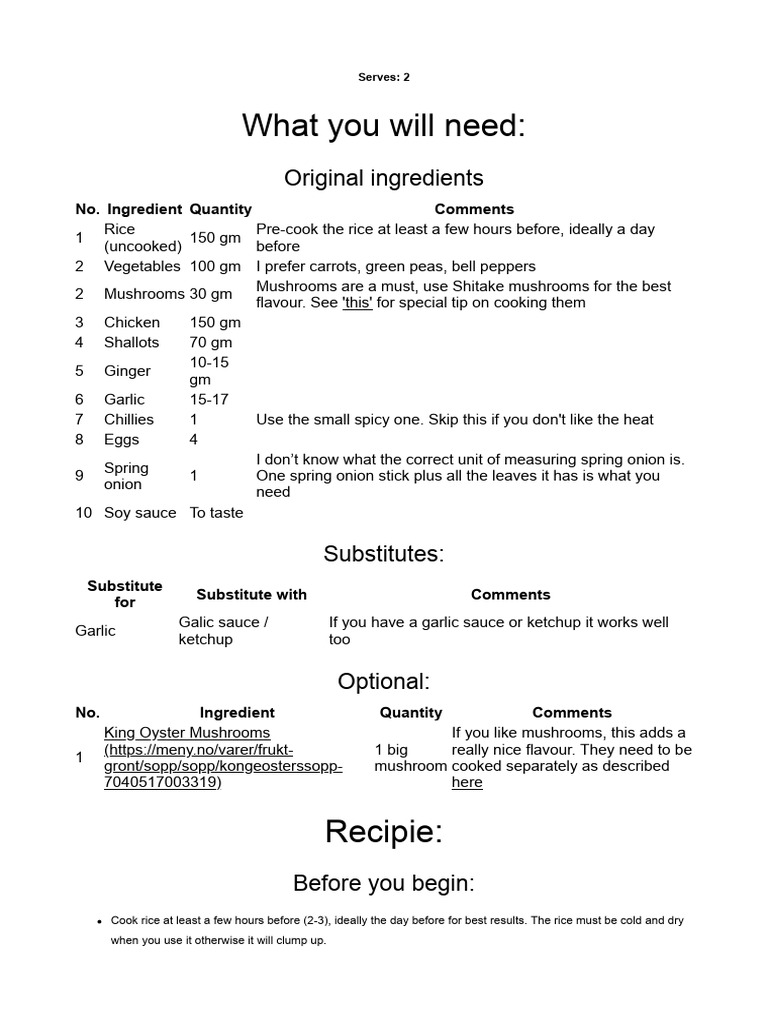 Chicken Fried Rice Recipe Guide | PDF | Scallion | Sauce