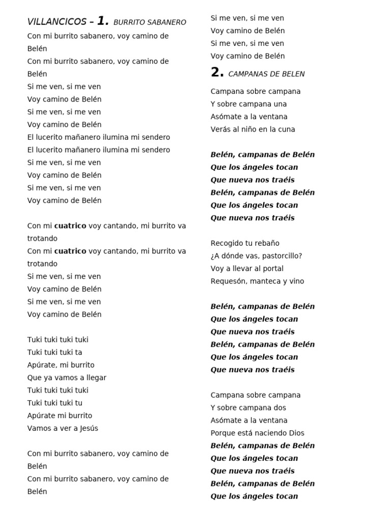 Villancicos Clásicos para Celebrar Navidad | PDF | Canciones de Navidad