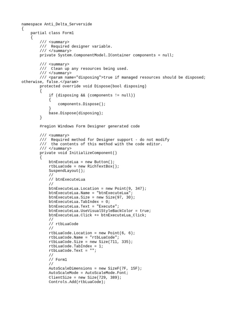 Lua Code Execution Form Design | PDF