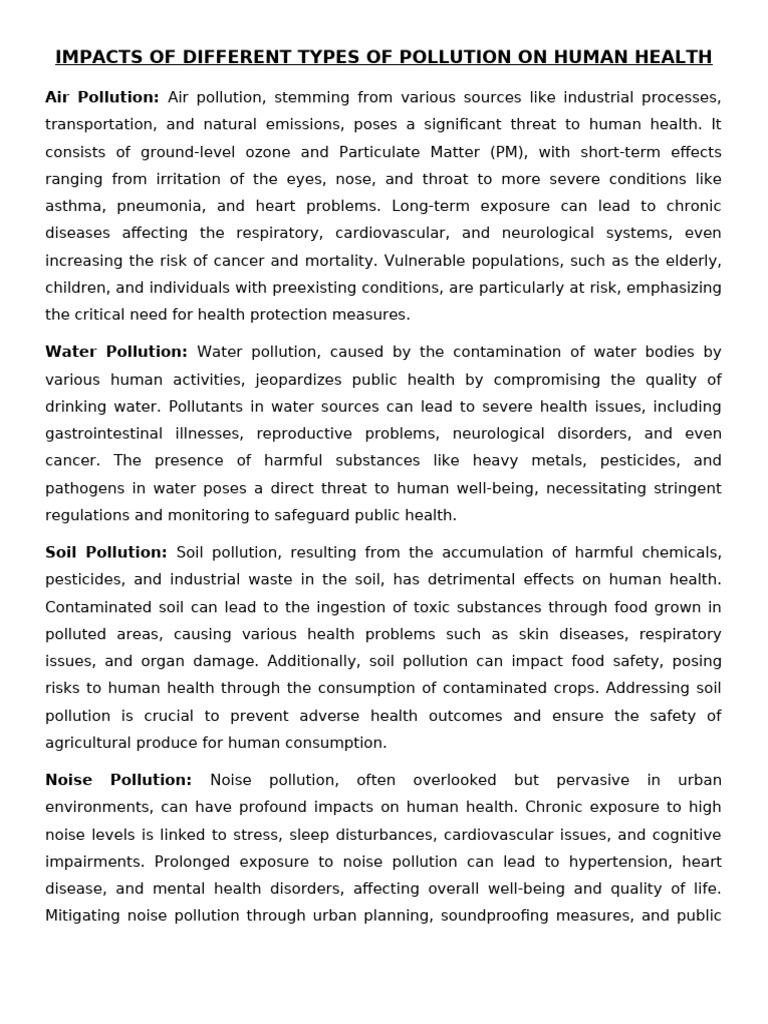 Health Risks from Pollution Types | PDF | Pollution | Air Pollution