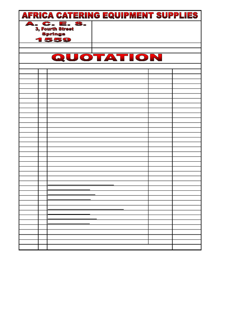 Quotation for Kitchen Equipment Supplies | PDF | Food Preservation ...