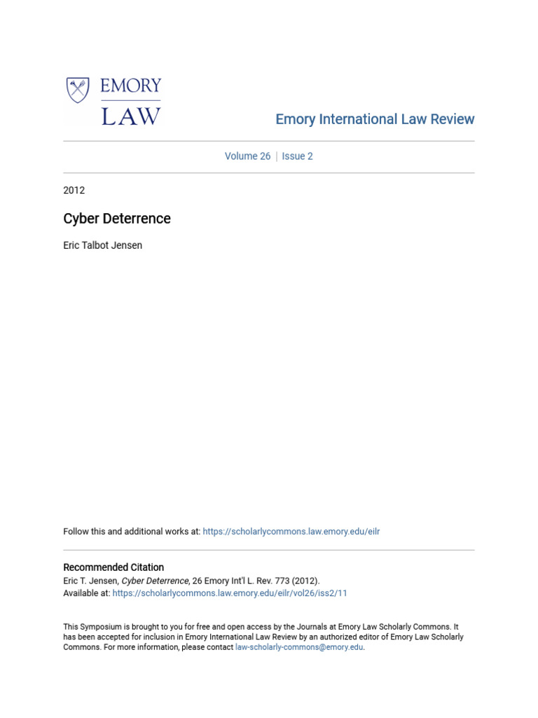 Cyber Deterrence in National Security | PDF | Deterrence Theory | Crime ...