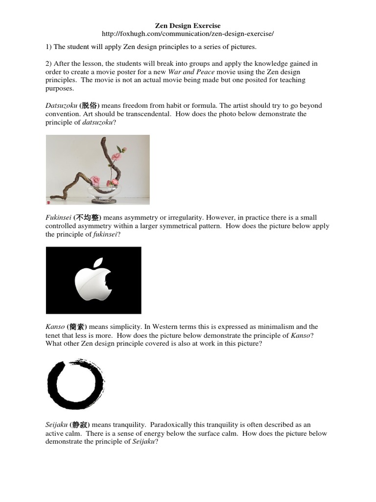Seven Zen Design Principles PDF Aesthetics Cognitive Science