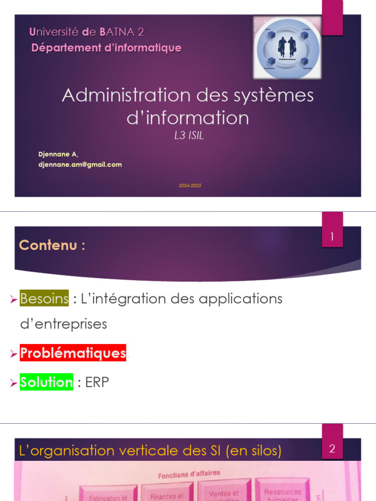 Introduction aux ERP et leur intégration | PDF | Progiciel de gestion ...