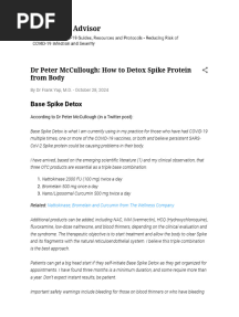 Dr Peter McCullough  How to Detox Spike Protein from Body