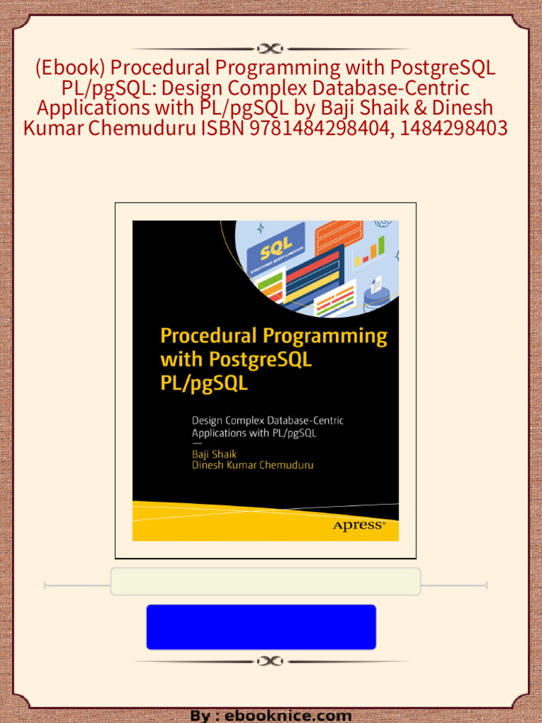 Instant ebooks textbook (Ebook) Procedural Programming with PostgreSQL ...