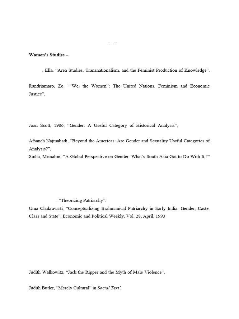Women's Movements and Gender Studies1 | PDF | Gender Studies | Feminism