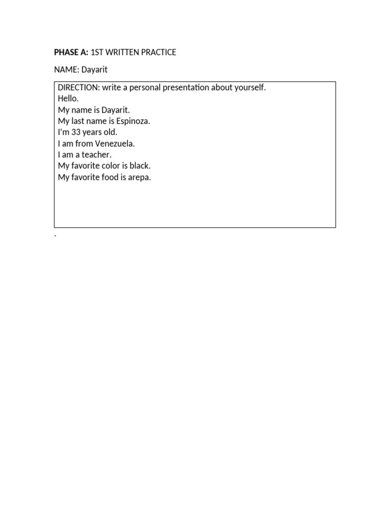 1st Written Practice | PDF