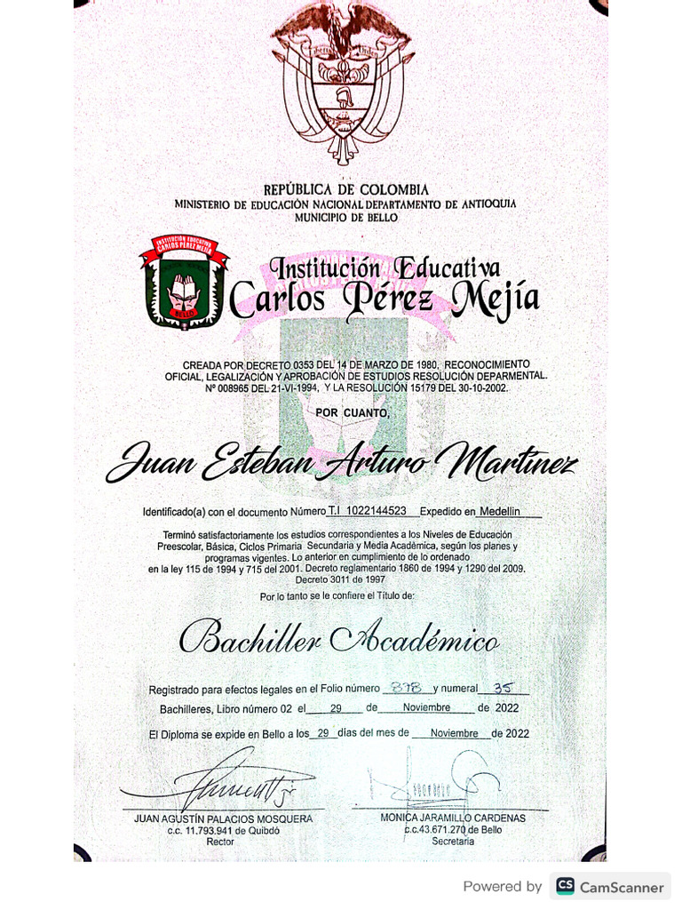 Título Bachiller | PDF