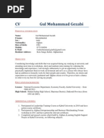 Gul Mohammad CV