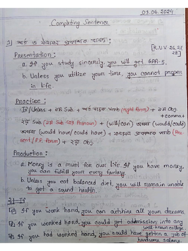 Completing Sentence (Shortly) | PDF