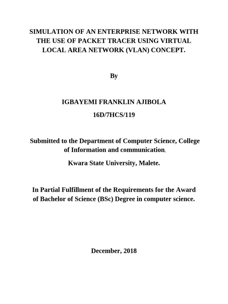 VLAN Simulation in Enterprise Networks | PDF | Computer Network ...