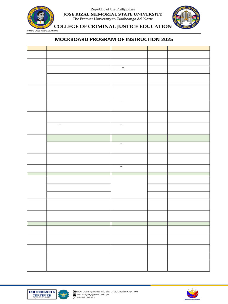 2025 Mock Board Exam Schedule | PDF | Crime & Violence | Criminal Justice