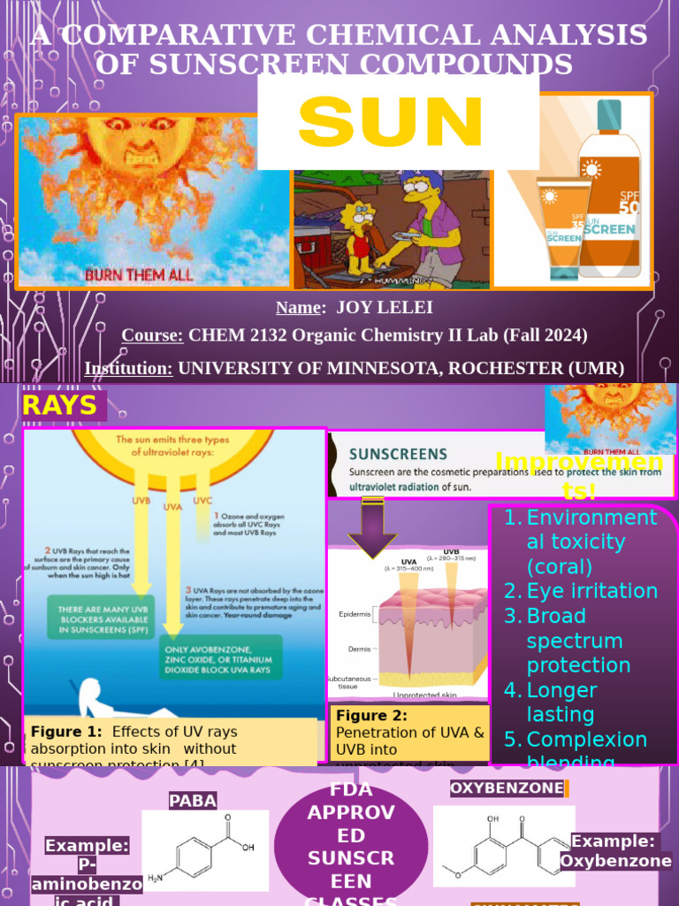 OChem 2 - Final SUNSCREEN Presentation! | PDF | Ultraviolet–Visible ...
