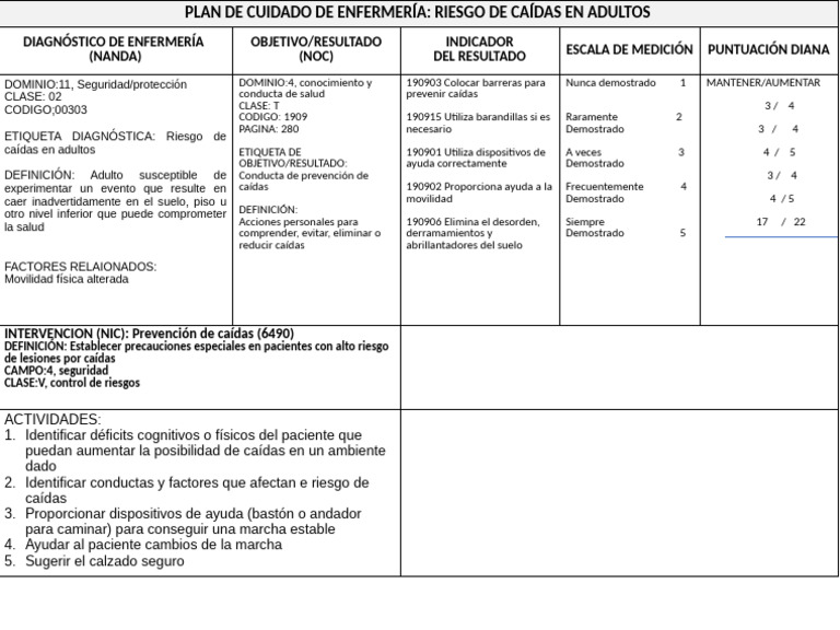 FORMATO PLAN DE CUIDADO (6) | PDF | Enfermedades y trastornos ...