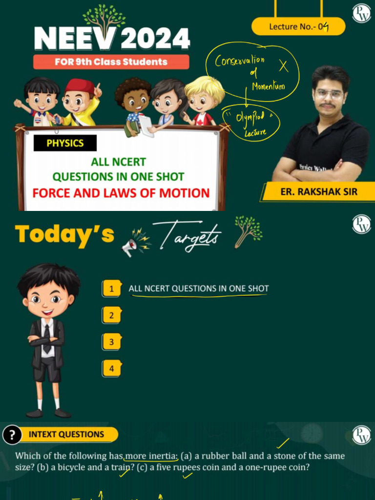 Force and laws of motion 4 | PDF
