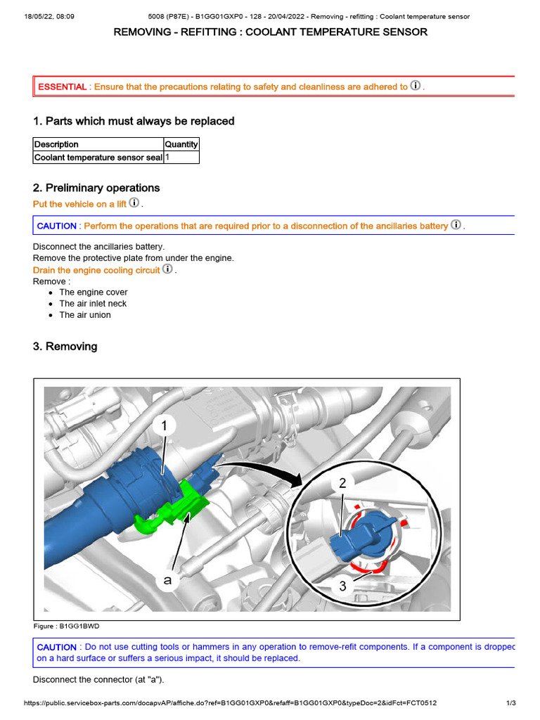 Coolant Temperature Sensor Replacement Guide | PDF | Electrical ...