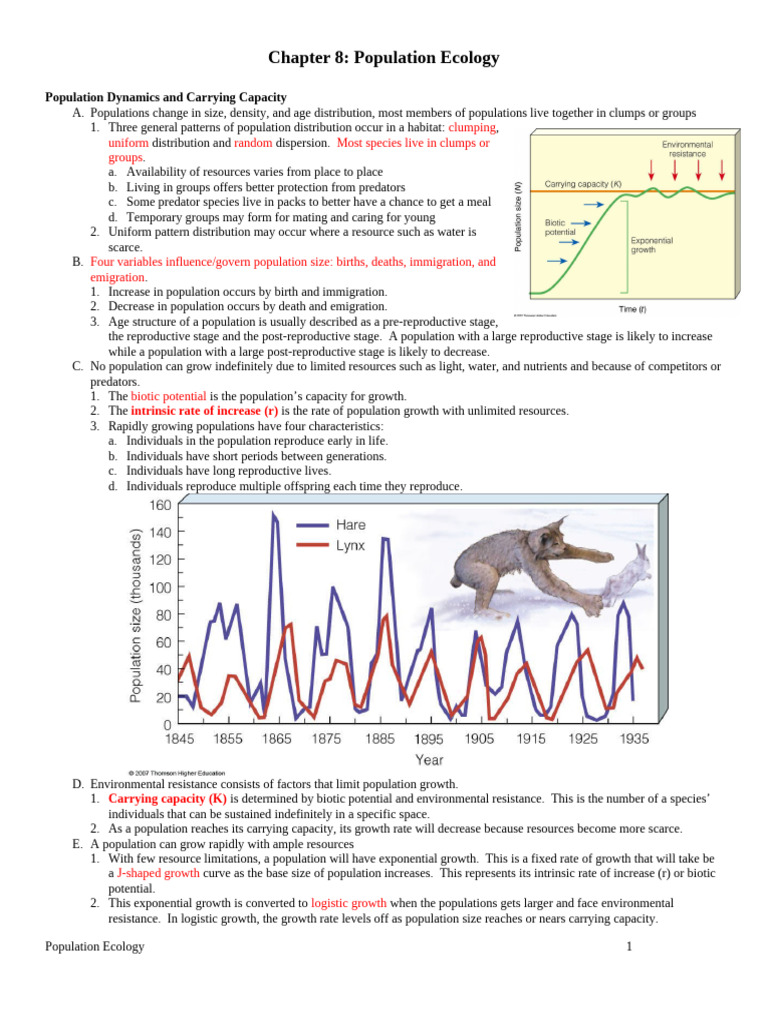 CHPT 8 Notes | PDF | Reproduction | Predation