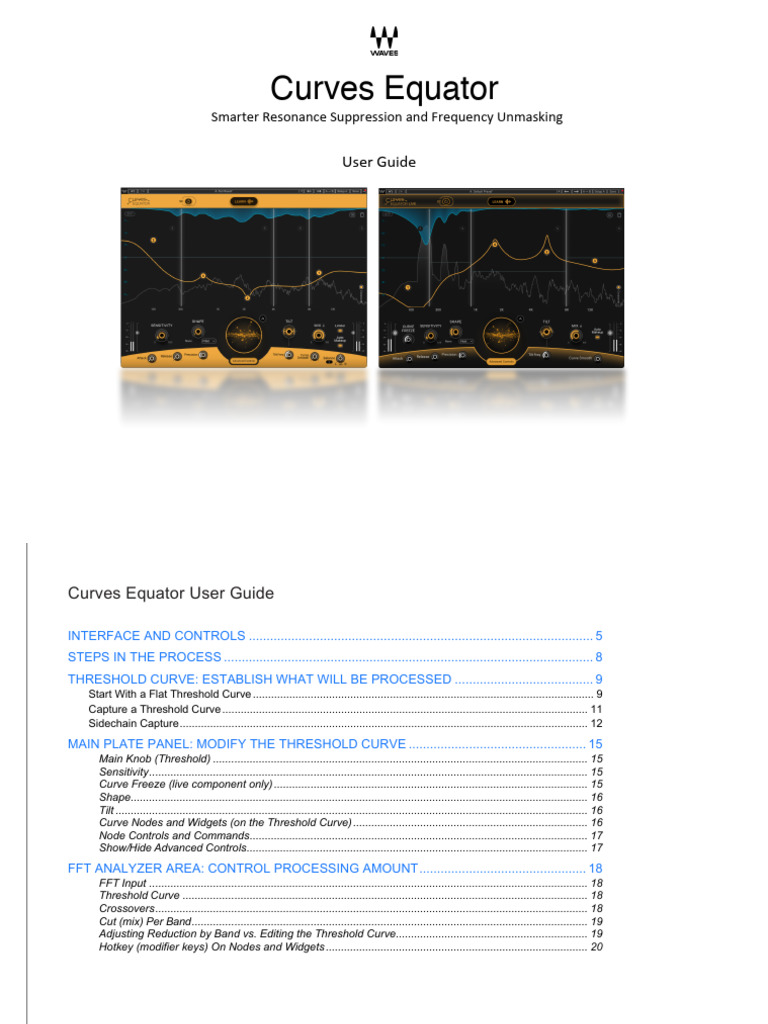 Curves Equator User Guide | PDF | Equalization (Audio) | Sound Technology