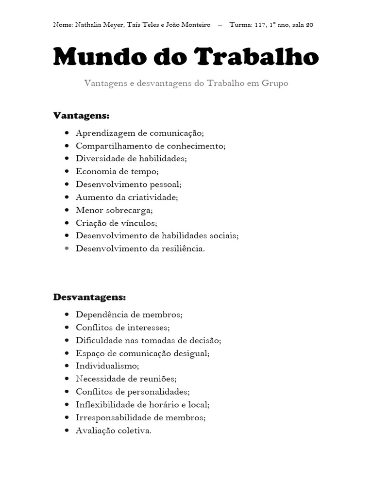 Mundo Do Trabalho | PDF