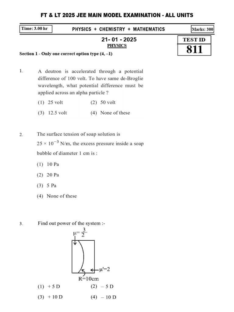 JEE Main 2025 Model Exam Paper | PDF | Rounding | Mathematical Objects