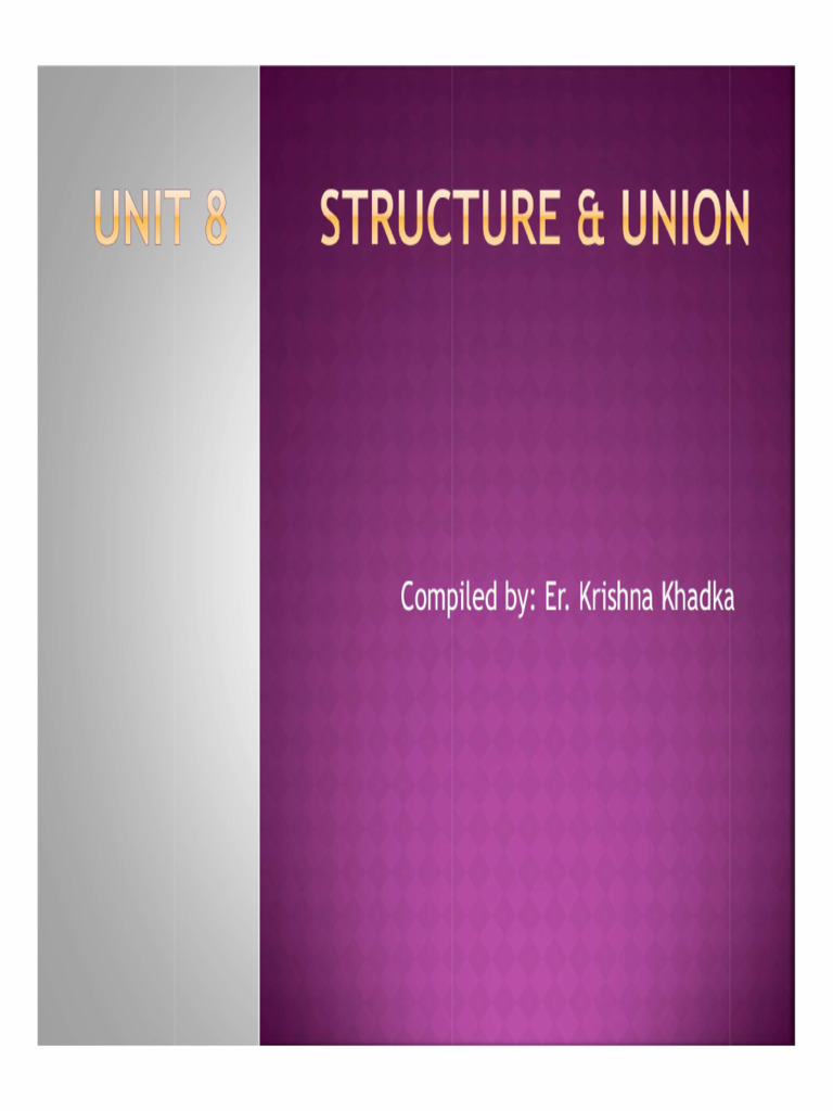 C Slides 8 Structures T Notes | PDF