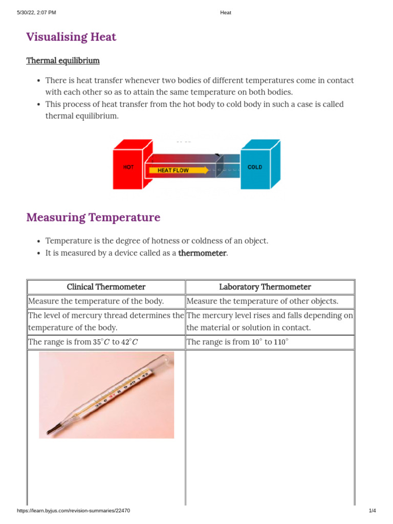 Heat Pdf Heat Transfer Thermometer