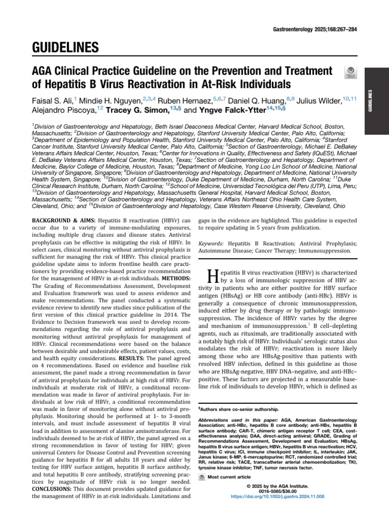 HBV Reactivation in At-Risk | PDF | Hepatitis B | Hepatitis