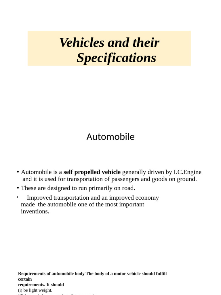 Automobile Specifications and Types Guide | PDF | Manual Transmission ...