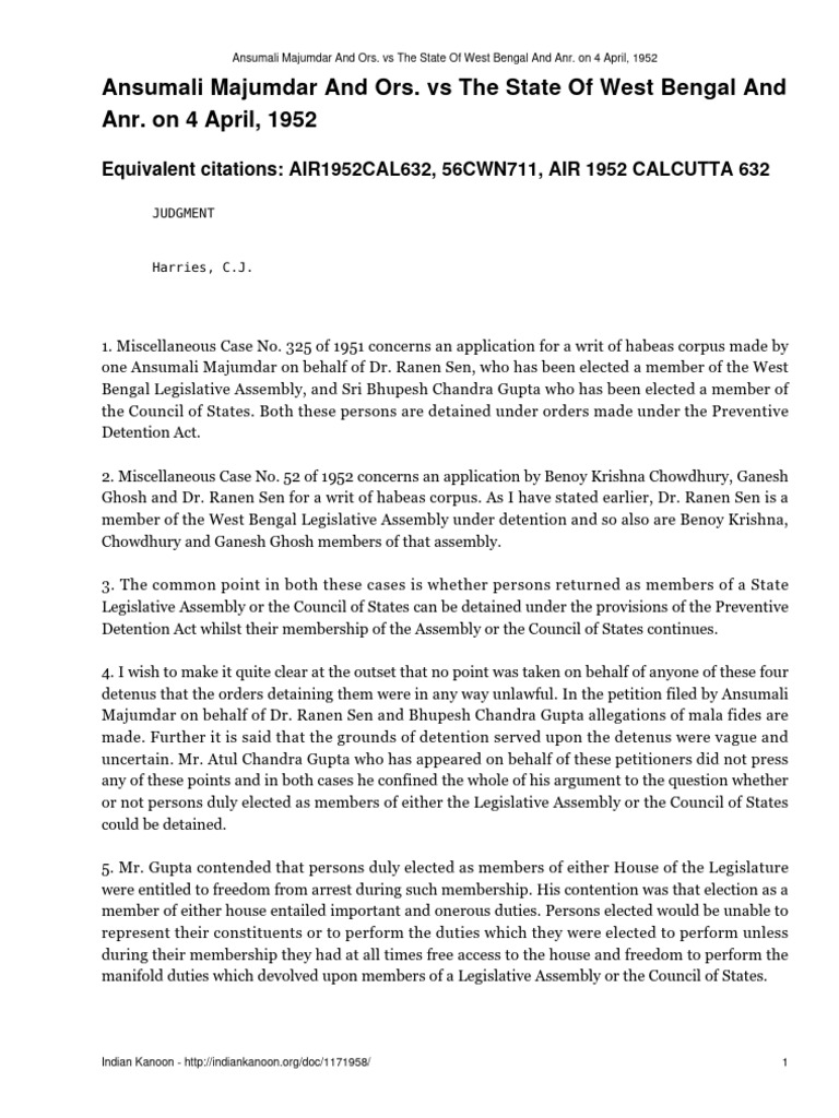 Habeas Corpus and Legislative Immunity Case | PDF | Sovereign Immunity ...