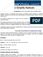 How To Simplify Radicals