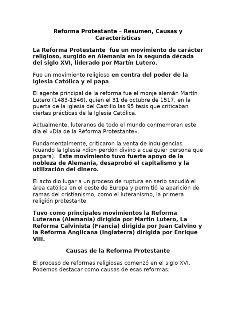 Reforma Protestante | PDF | protestantismo | Martin Luther