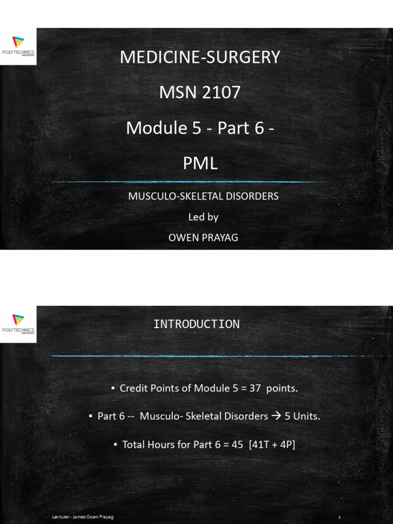 OUTLINE & INTRODUCTION TO MSD - notes | PDF | Physical Therapy | Human ...