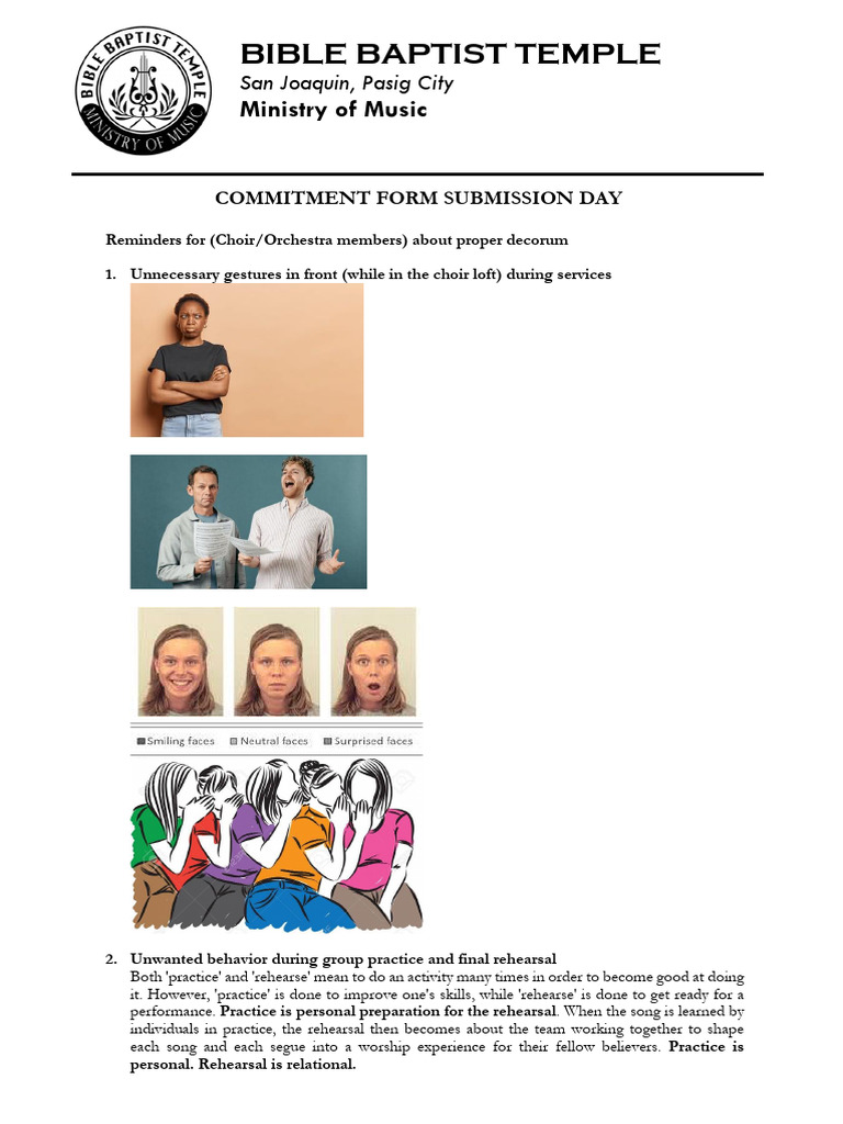 Choir/Orchestra Decorum Guidelines | PDF | Conducting