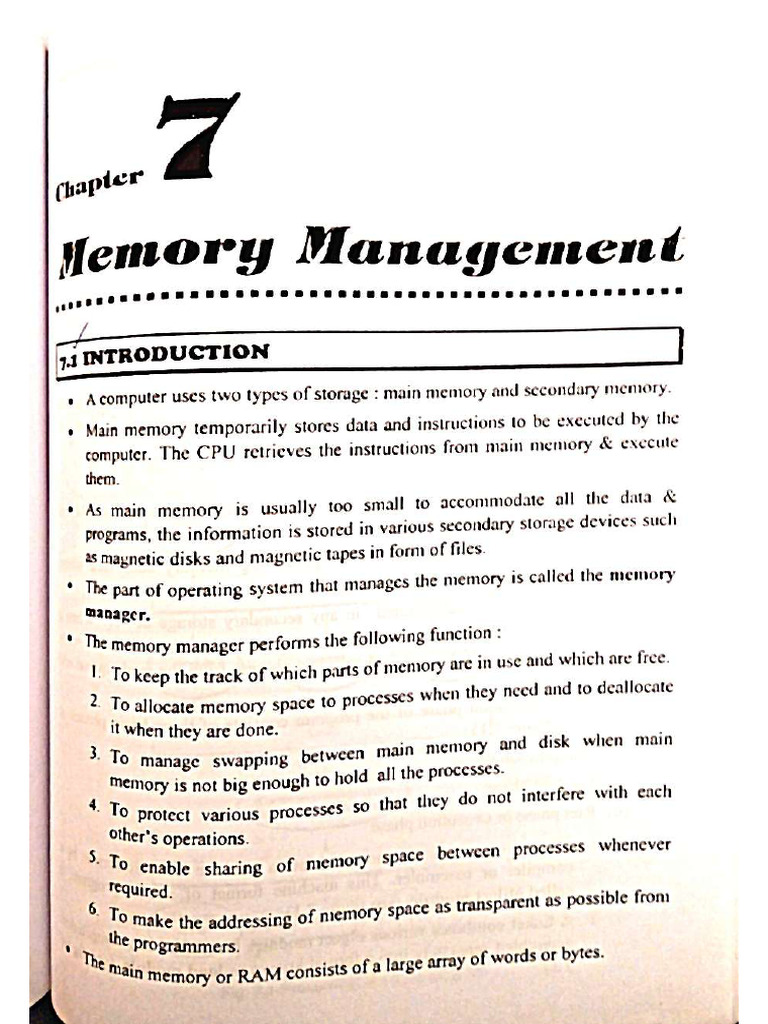 Memory Management 1 | PDF