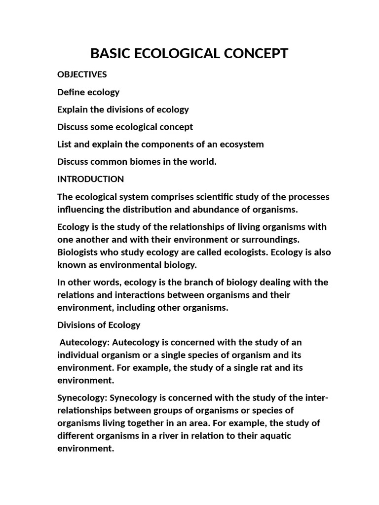 Understanding Basic Ecology Concepts | PDF | Ecosystem | Ecology