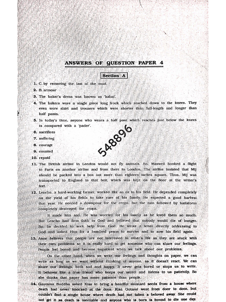 Gala English Paper 4 Solution | PDF