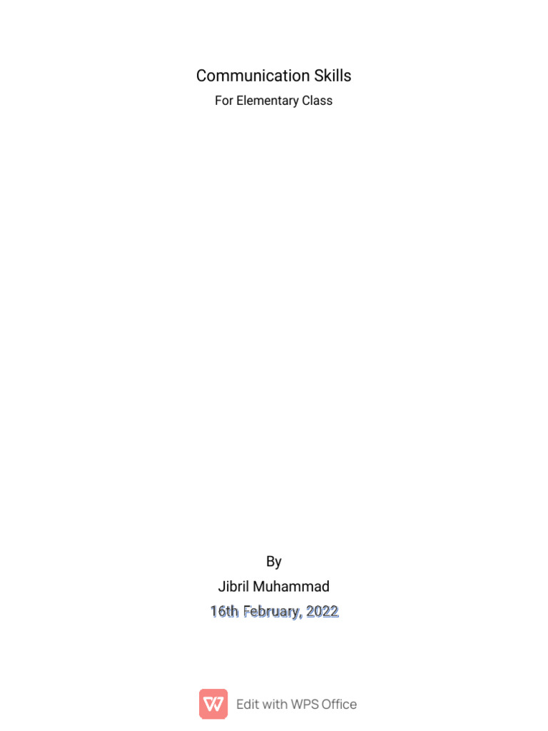 Communication Skills Book | PDF | Question | Grammatical Number