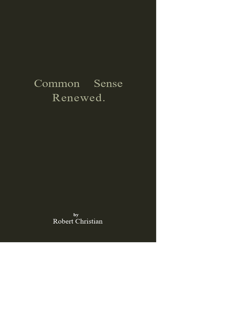 Common Sense Renewed | PDF