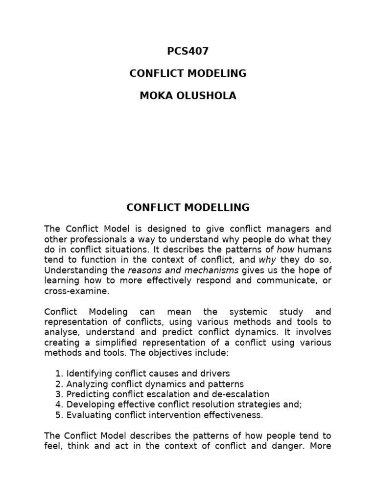 2025 Pcs 407 Conflict Modeling | PDF | Decision Making | Rationality