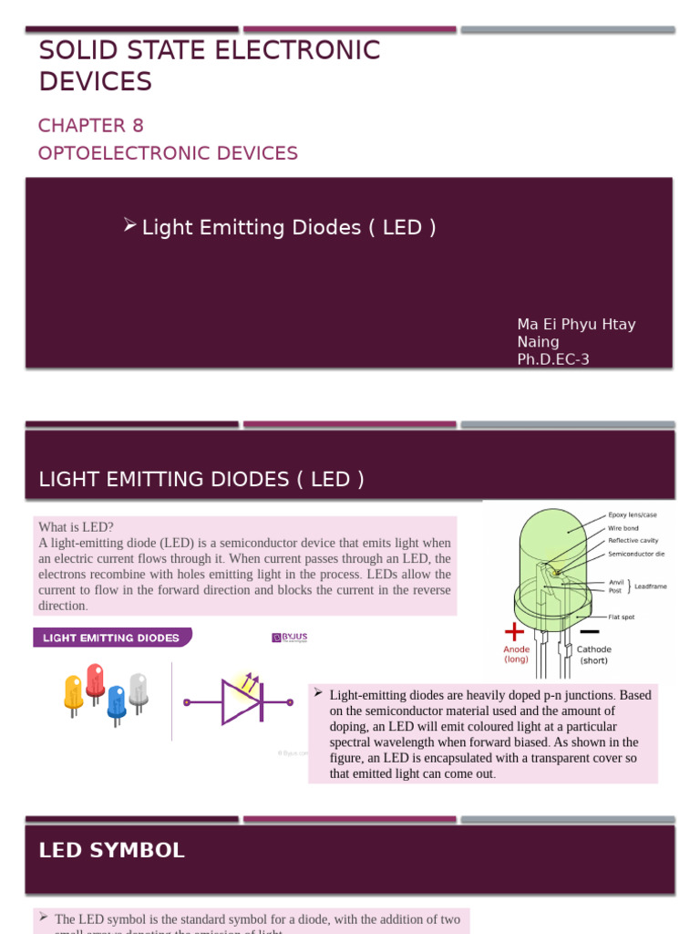 ch-8 LED (1) | PDF | Light Emitting Diode | P–N Junction