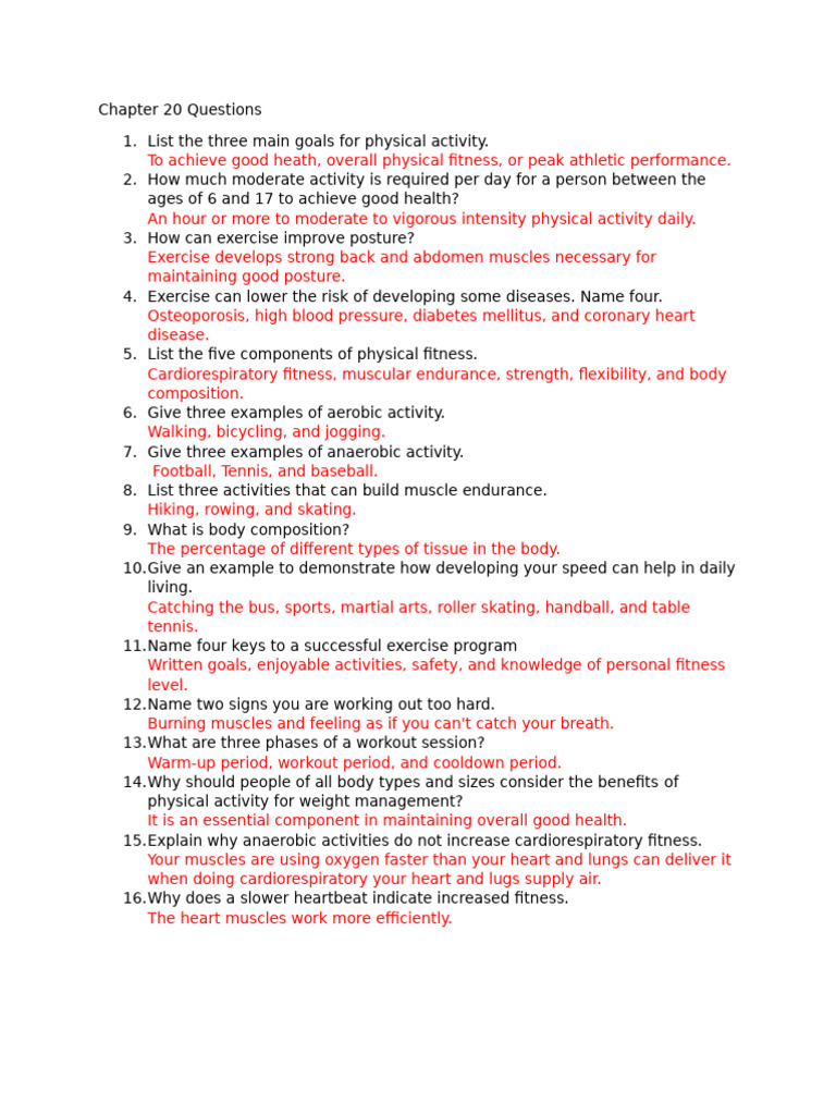 CH 20 Questions | PDF