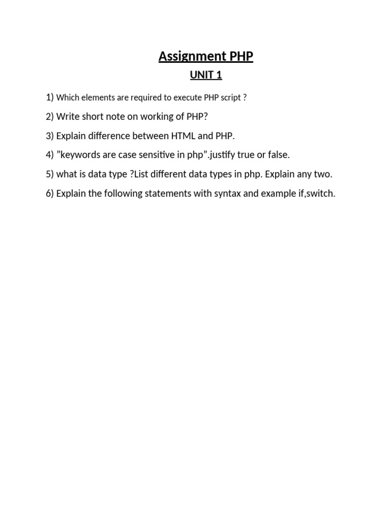 Assignment PHP | PDF