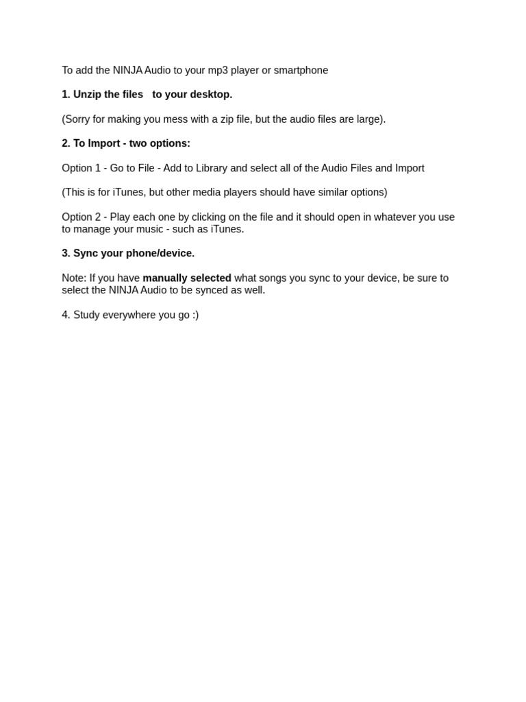 Sync Instructions | PDF