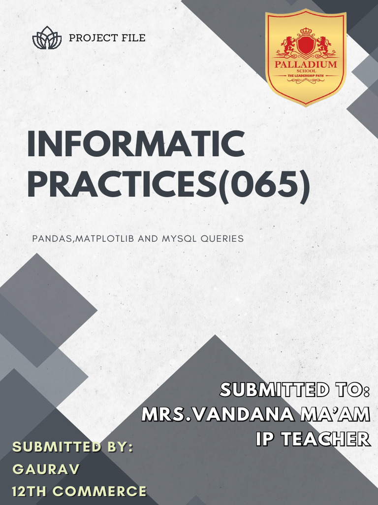 IP PROJECT P2_merged (1) | PDF | Data Management Software | Statistics