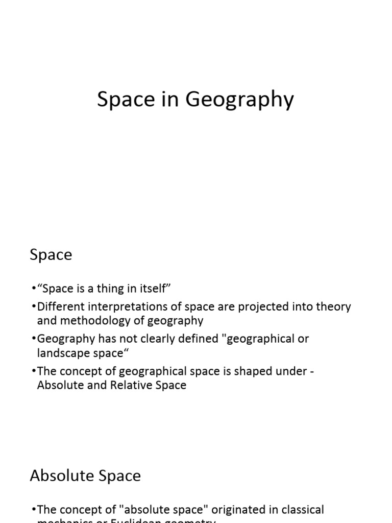 Understanding Absolute and Relative Space in Geography | PDF | Space ...